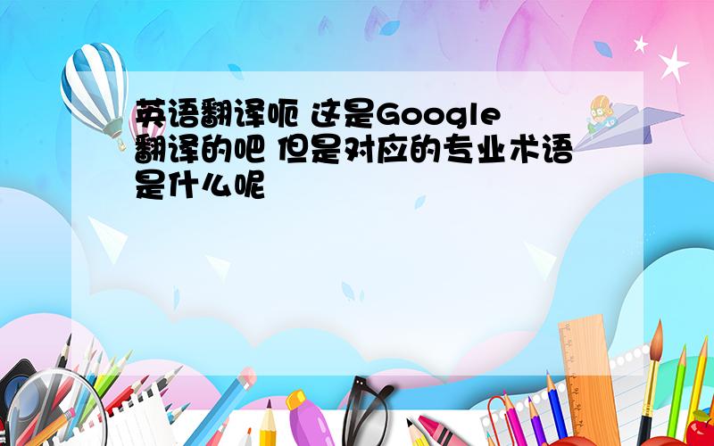 英语翻译呃 这是Google翻译的吧 但是对应的专业术语是什么呢