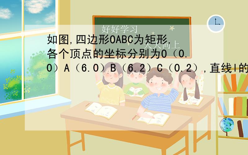 如图,四边形OABC为矩形,各个顶点的坐标分别为O（0.0）A（6.0）B（6.2）C（0.2）,直线l的关系式为y=-2/3x直线M以与l重合的位置出发,沿X轴正方向以每秒1cm的速度平行移动,设m出发ts时,长方形OABC的