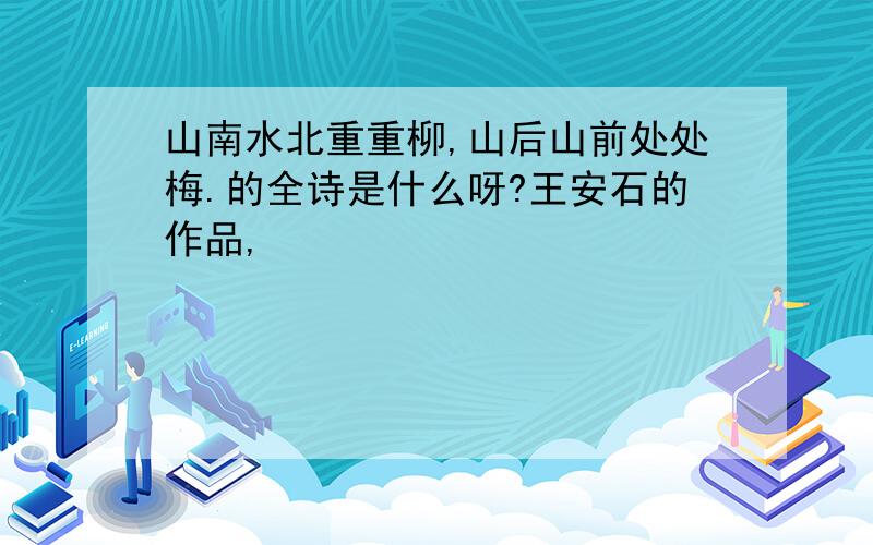 山南水北重重柳,山后山前处处梅.的全诗是什么呀?王安石的作品,