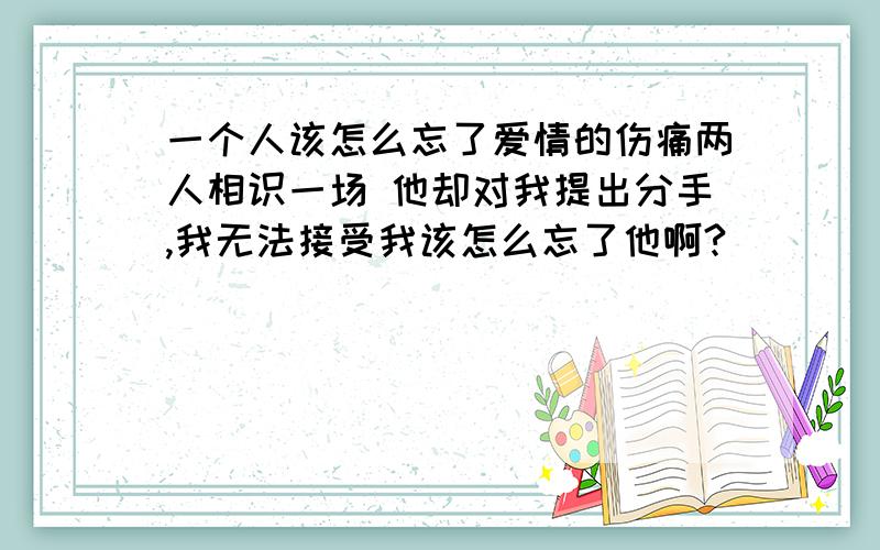 一个人该怎么忘了爱情的伤痛两人相识一场 他却对我提出分手,我无法接受我该怎么忘了他啊?