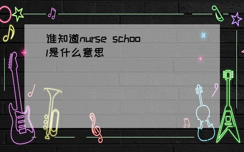 谁知道nurse school是什么意思