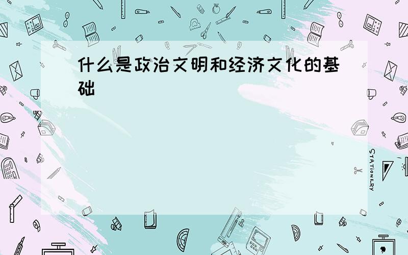 什么是政治文明和经济文化的基础