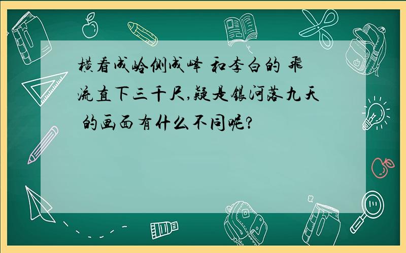 横看成岭侧成峰 和李白的 飞流直下三千尺,疑是银河落九天 的画面有什么不同呢?