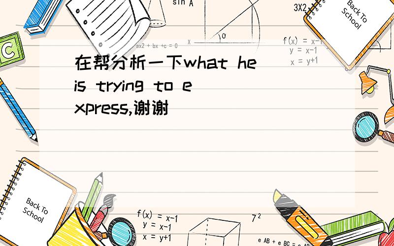 在帮分析一下what he is trying to express,谢谢