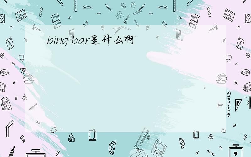 bing bar是什么啊