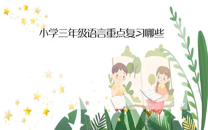 小学三年级语言重点复习哪些