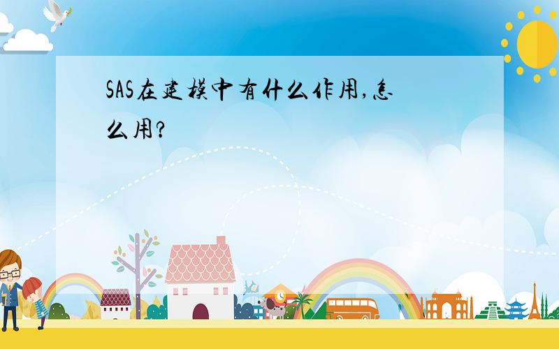 SAS在建模中有什么作用,怎么用?