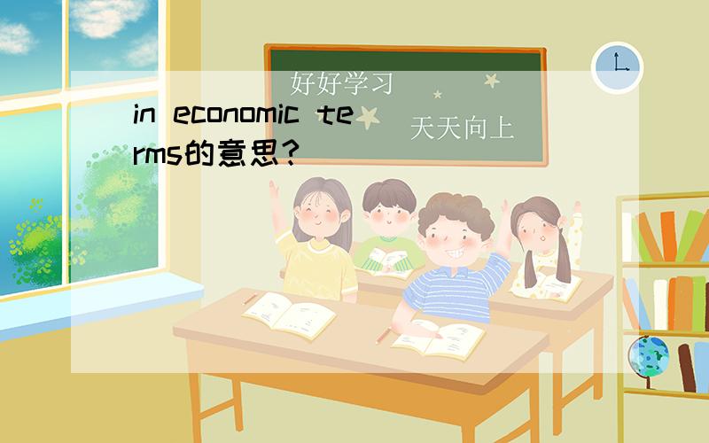 in economic terms的意思?