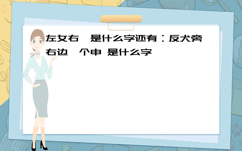 左女右佥是什么字还有：反犬旁右边一个申 是什么字