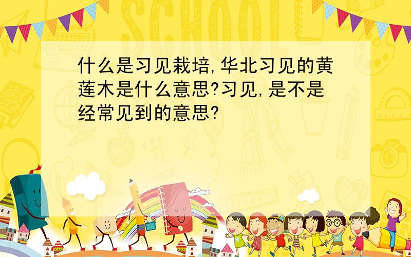 什么是习见栽培,华北习见的黄莲木是什么意思?习见,是不是经常见到的意思?