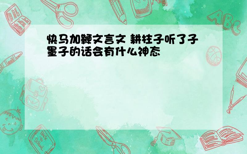 快马加鞭文言文 耕柱子听了子墨子的话会有什么神态