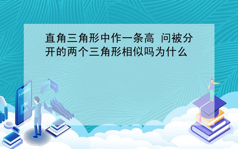 直角三角形中作一条高 问被分开的两个三角形相似吗为什么