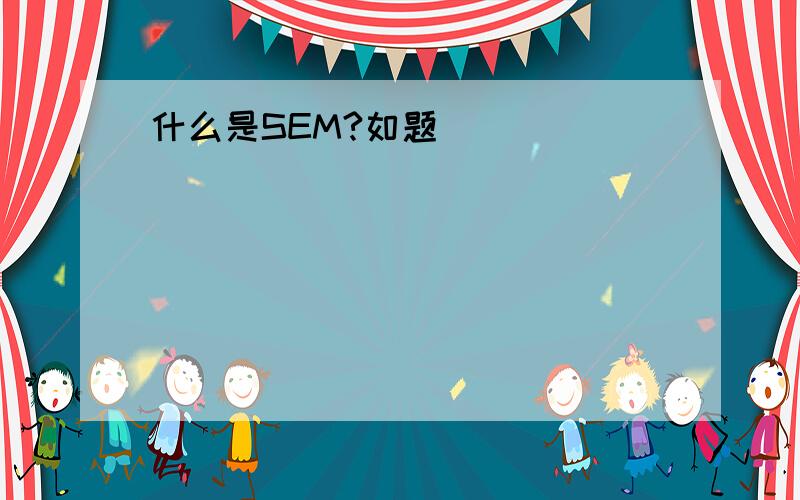 什么是SEM?如题