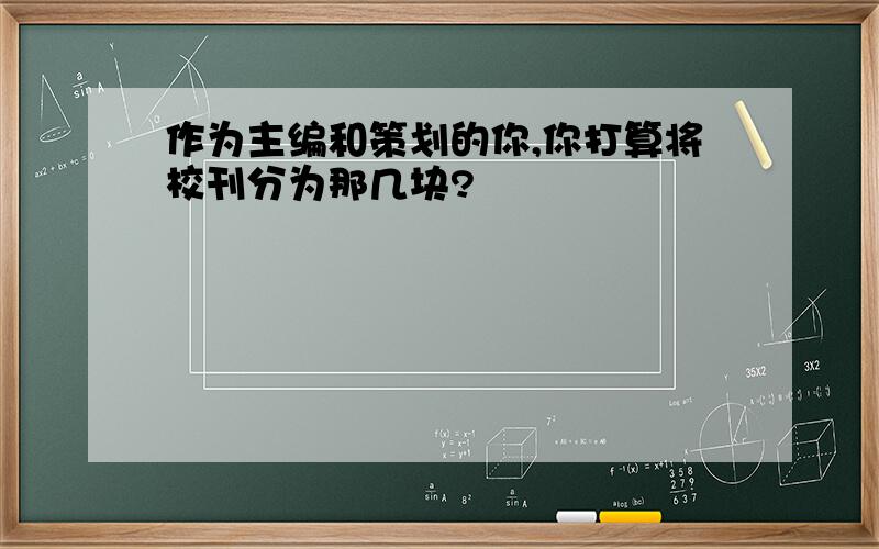 作为主编和策划的你,你打算将校刊分为那几块?