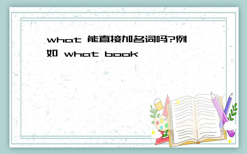 what 能直接加名词吗?例如 what book