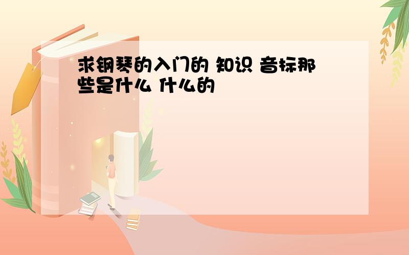 求钢琴的入门的 知识 音标那些是什么 什么的