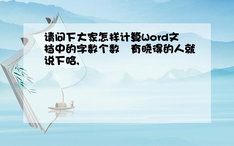 请问下大家怎样计算Word文档中的字数个数　有晓得的人就说下哈,