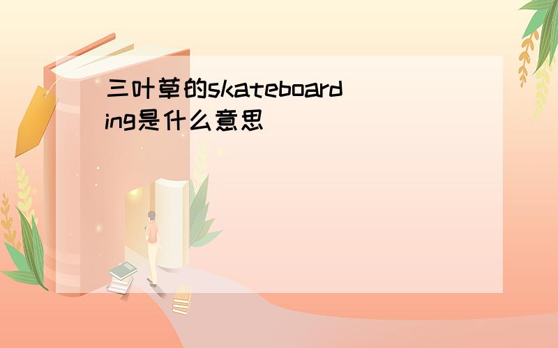 三叶草的skateboarding是什么意思