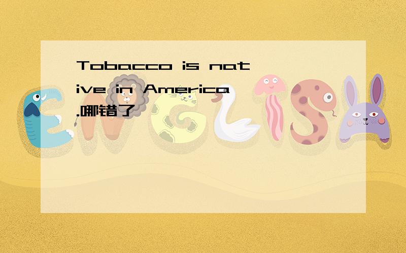 Tobacco is native in America.哪错了