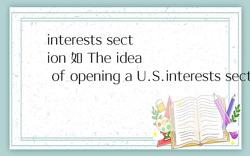 interests section 如 The idea of opening a U.S.interests section in Tehran