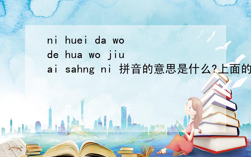 ni huei da wo de hua wo jiu ai sahng ni 拼音的意思是什么?上面的拼音的意思是什么?