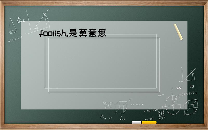 foolish.是莫意思