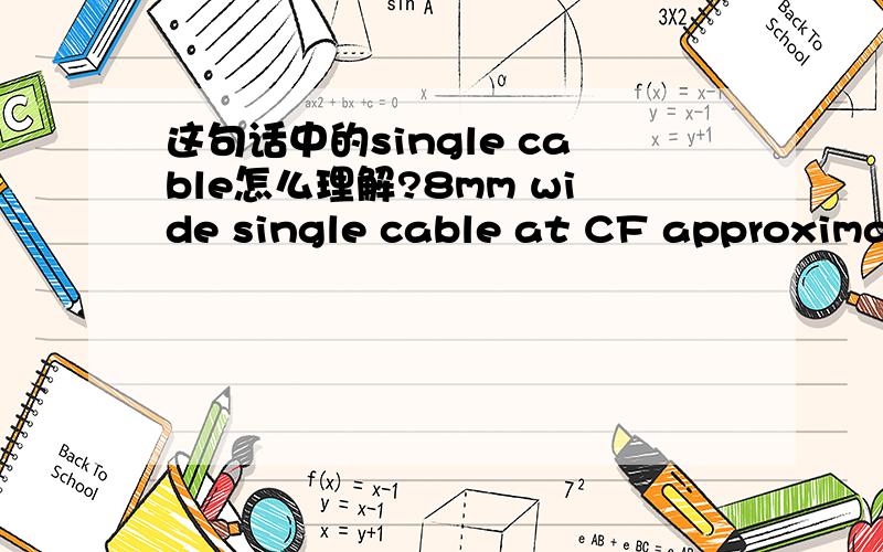 这句话中的single cable怎么理解?8mm wide single cable at CF approximately 9cm wide in total .这里的single cable 衣服上的什么东西?