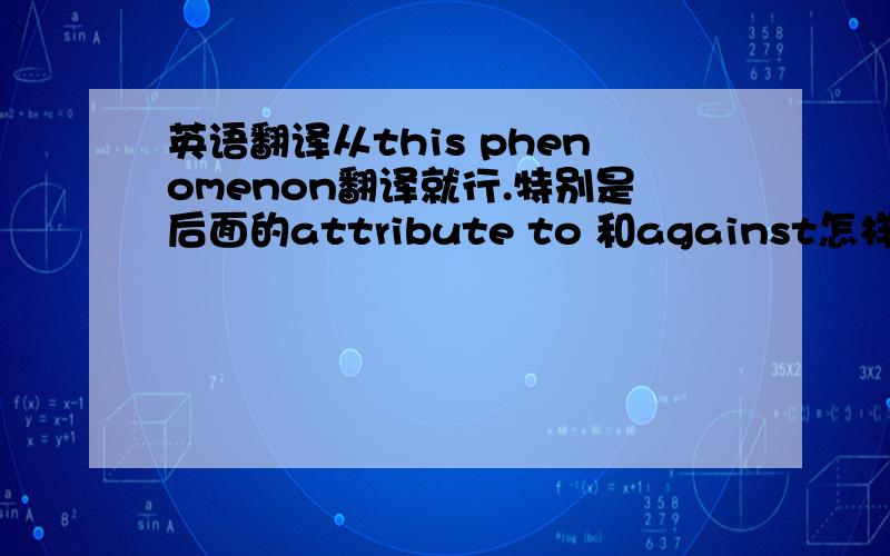 英语翻译从this phenomenon翻译就行.特别是后面的attribute to 和against怎样理解,Divergences are observed between the groups of Internet buyers and non-buyers withregard to social risk,whose influence is less significant in the case o