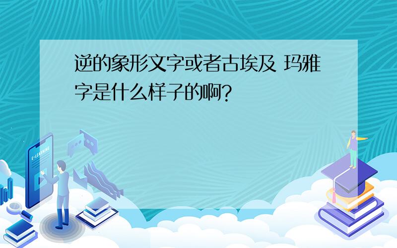 逆的象形文字或者古埃及 玛雅字是什么样子的啊?