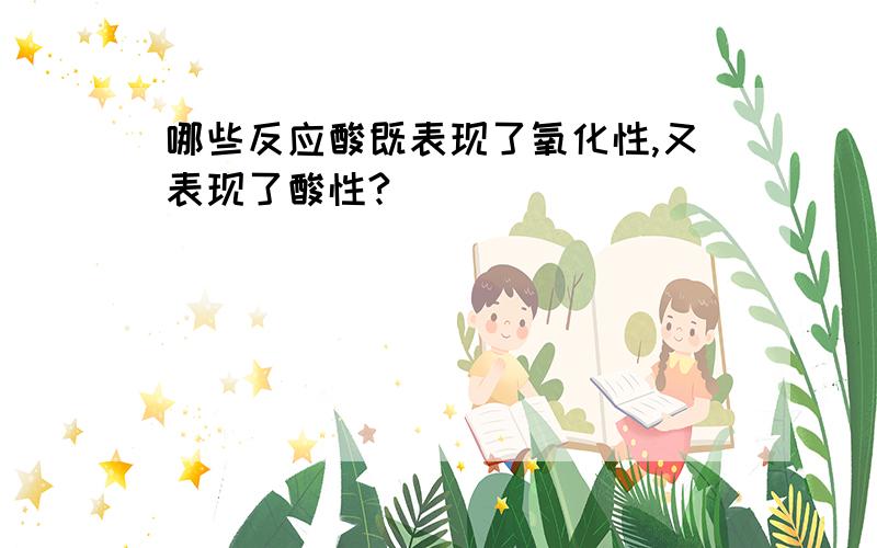 哪些反应酸既表现了氧化性,又表现了酸性?