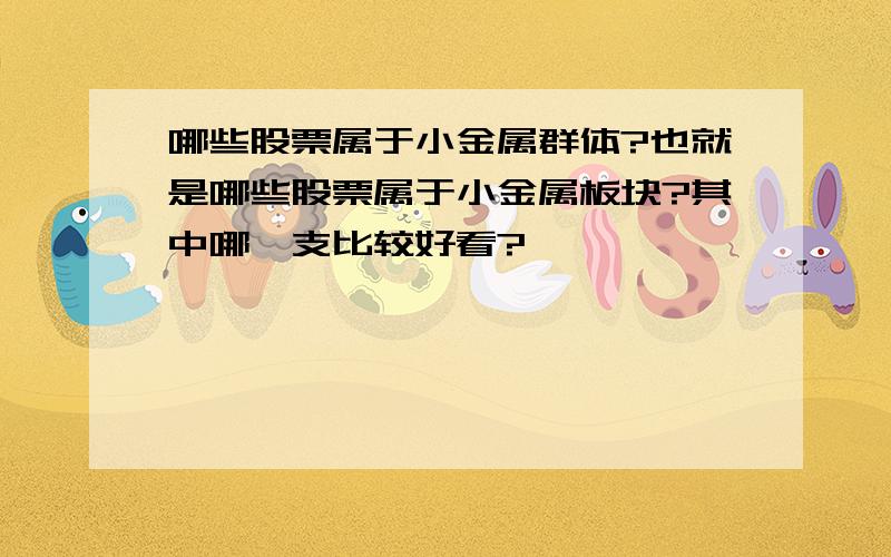 哪些股票属于小金属群体?也就是哪些股票属于小金属板块?其中哪一支比较好看?