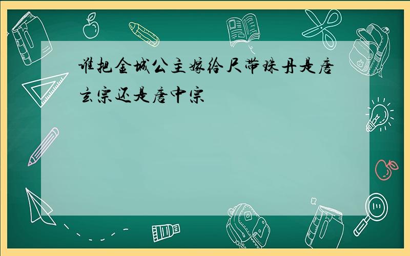 谁把金城公主嫁给尺带珠丹是唐玄宗还是唐中宗