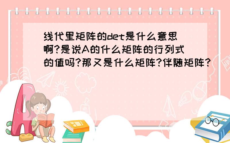 线代里矩阵的det是什么意思啊?是说A的什么矩阵的行列式的值吗?那又是什么矩阵?伴随矩阵?