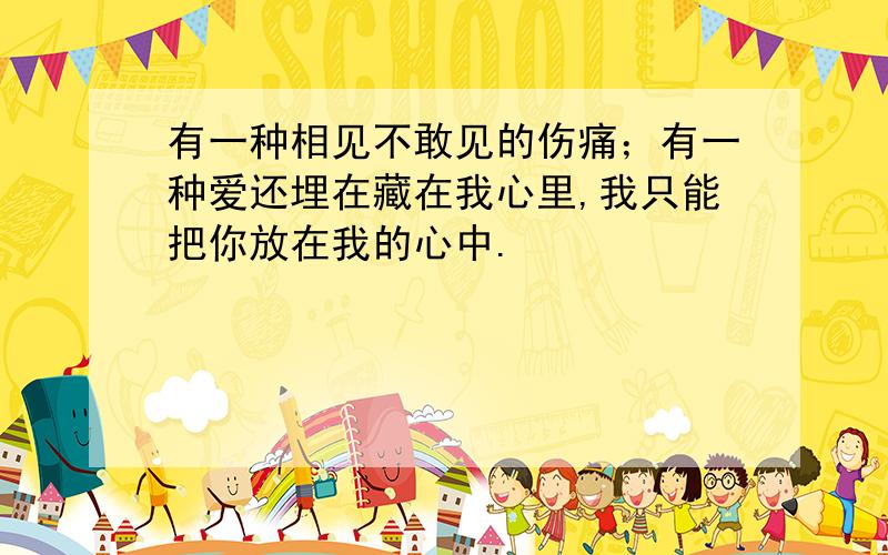 有一种相见不敢见的伤痛；有一种爱还埋在藏在我心里,我只能把你放在我的心中.