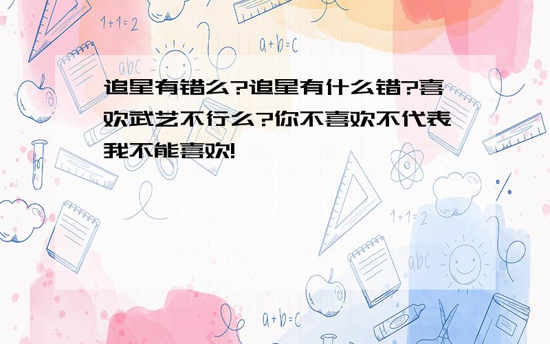 追星有错么?追星有什么错?喜欢武艺不行么?你不喜欢不代表我不能喜欢!