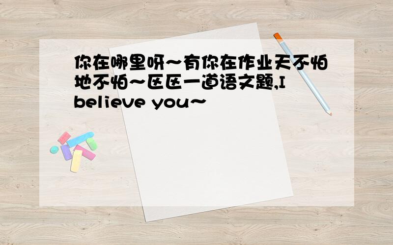 你在哪里呀～有你在作业天不怕地不怕～区区一道语文题,I believe you～