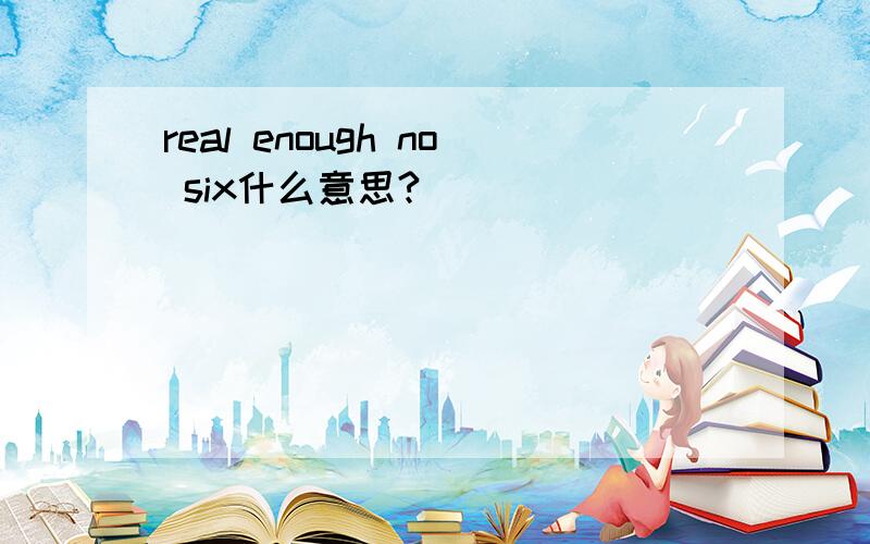 real enough no six什么意思?