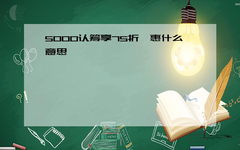 5000认筹享75折钜惠什么意思