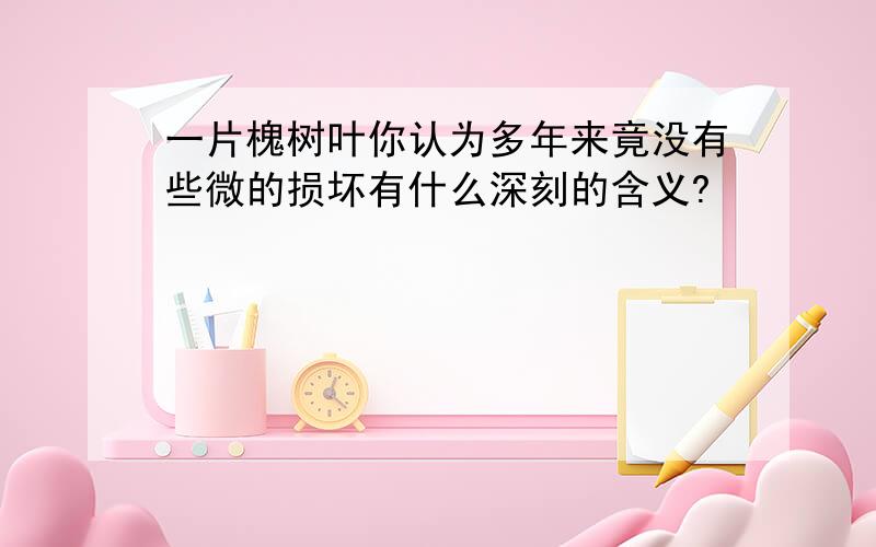 一片槐树叶你认为多年来竟没有些微的损坏有什么深刻的含义?