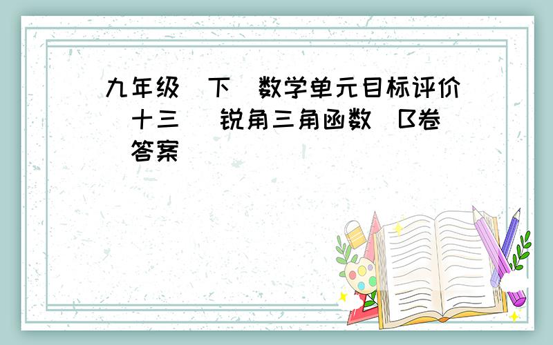 九年级（下）数学单元目标评价（十三） 锐角三角函数（B卷）答案