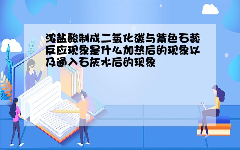 浓盐酸制成二氧化碳与紫色石蕊反应现象是什么加热后的现象以及通入石灰水后的现象