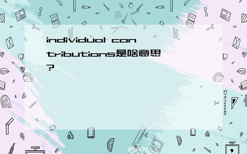 individual contributions是啥意思?