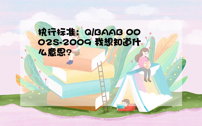 执行标准：Q/BAAB 0002S-2009 我想知道什么意思?