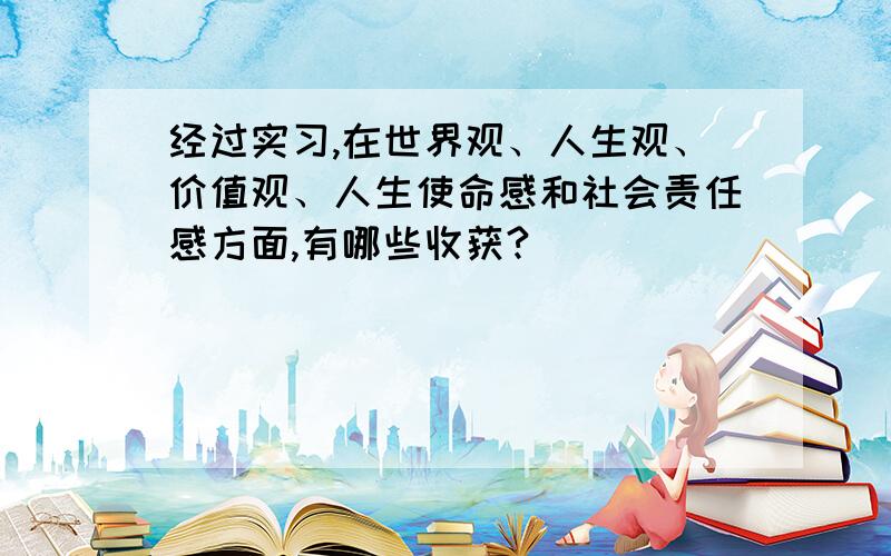 经过实习,在世界观、人生观、价值观、人生使命感和社会责任感方面,有哪些收获?