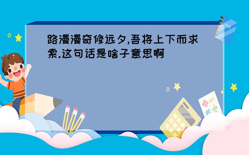 路漫漫奇修远夕,吾将上下而求索.这句话是啥子意思啊