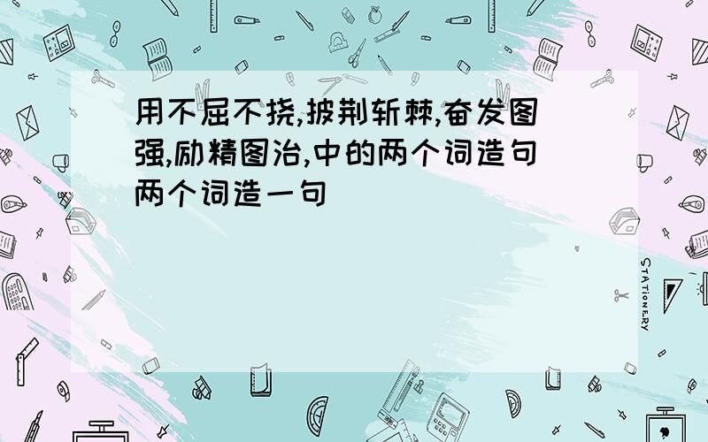 用不屈不挠,披荆斩棘,奋发图强,励精图治,中的两个词造句两个词造一句