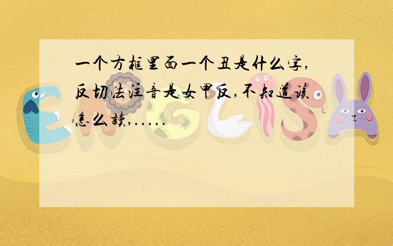 一个方框里面一个丑是什么字,反切法注音是女甲反,不知道该怎么读,.....