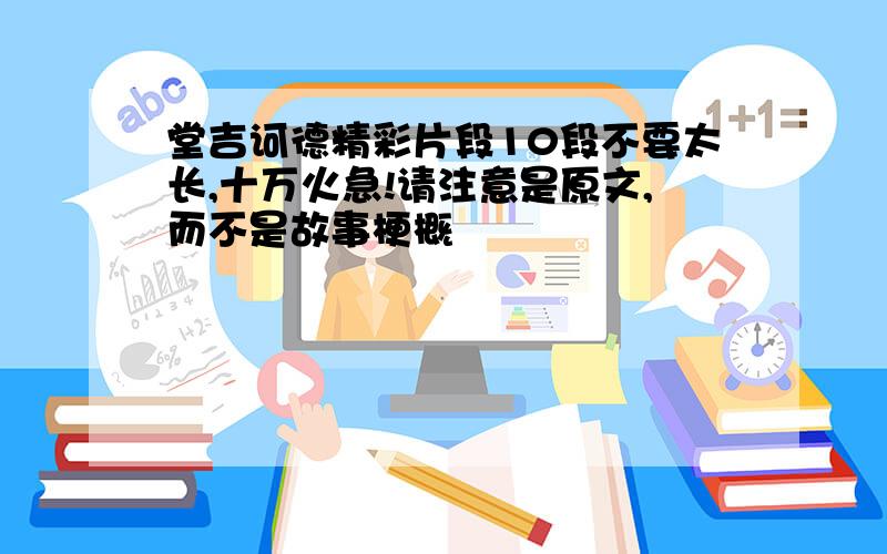 堂吉诃德精彩片段10段不要太长,十万火急!请注意是原文,而不是故事梗概