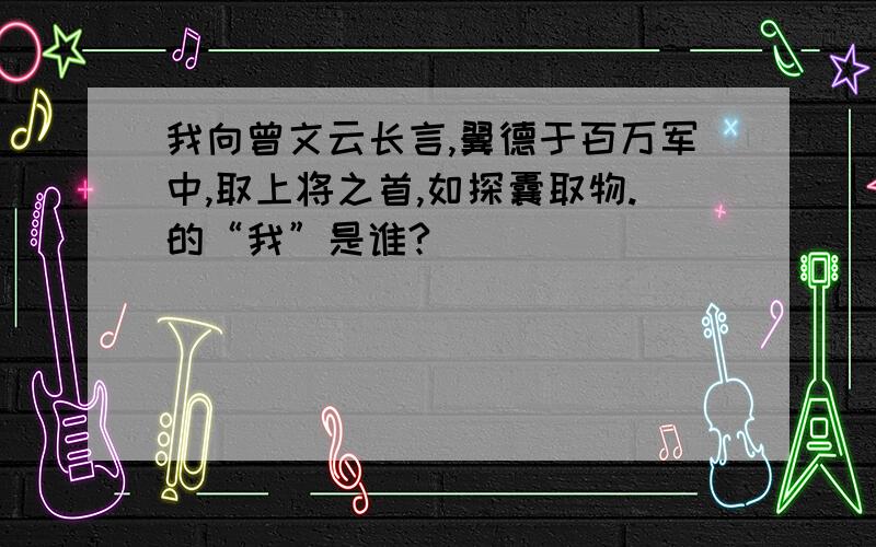 我向曾文云长言,翼德于百万军中,取上将之首,如探囊取物.的“我”是谁?