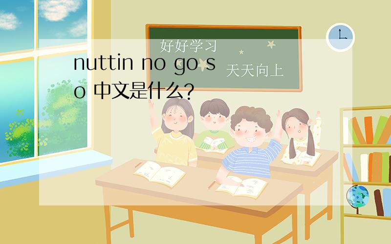 nuttin no go so 中文是什么?